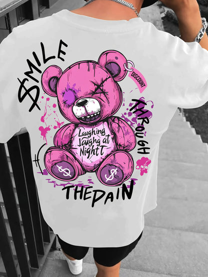Men's Teddy Bear Letter Print T-Shirt | High Street Top