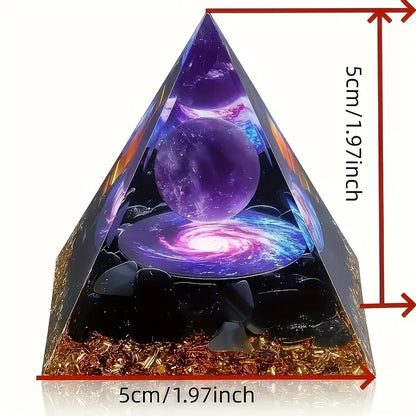 Amethyst Crystal Ball Pyramid - Stress Relief Decor