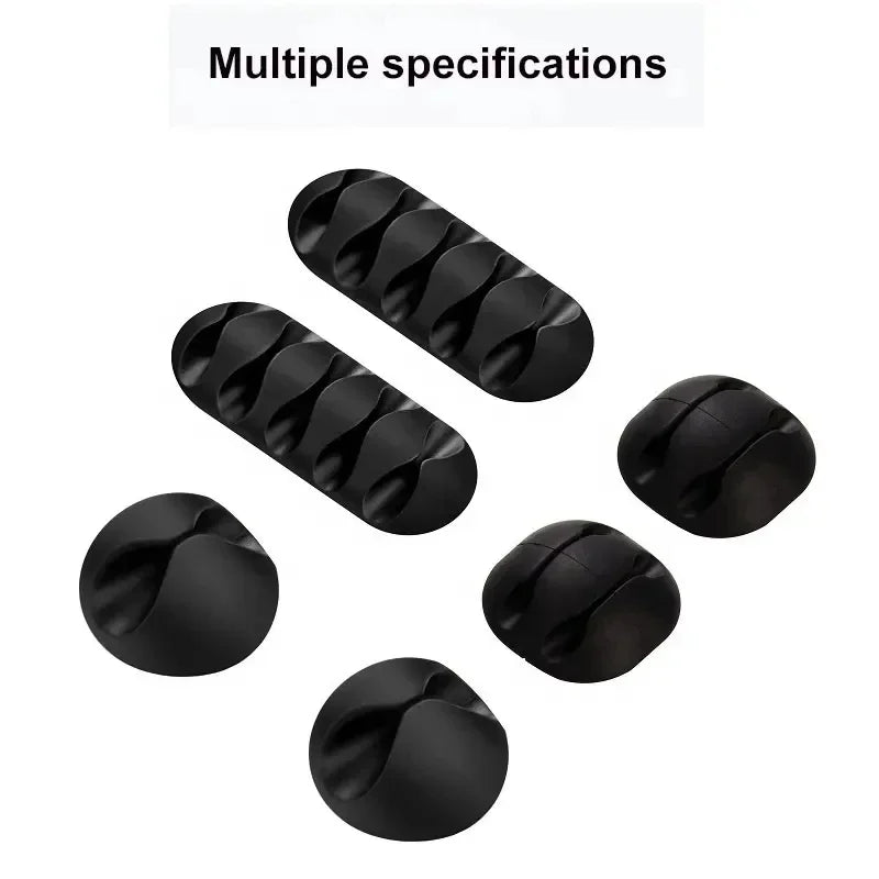VIKEFON Silicone USB Cable Winder & Adhesive Clips