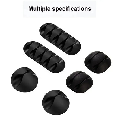 VIKEFON Silicone USB Cable Winder & Adhesive Clips