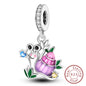 Charm 925 Sterling Silver Pink Pendant Charm Fit Original Charm Bracelet Necklace Beads DIY Jewerlry Accessories