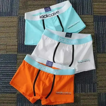 3Pcs Men's Cotton Boxer Briefs Breathable Printed M-3XL