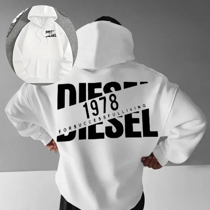 2025 Autumn and Winter Casual Loose 100_ Cotton Printed Sweater Hoodie with Classic Print Fashion Summe Men's Oversized Y2K