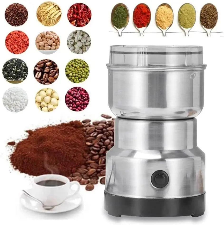 Elektrische Mühle mit vier Klingen, Küchenmühle für Getreide, Nüsse, Bohnen, Gewürze, Multifunktions-Kaffeemühle für Zuhause