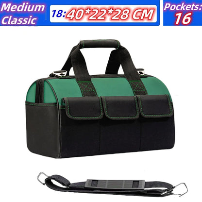 Upgrade 23inch Heighten large capacity Tool Bag Thickened 1680D Oxford Waterproofed Wear-Resistant Electrician Storage Toolkit