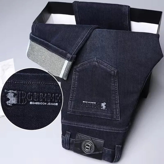 Men's Luxury Embroidered Slim Straight-Leg Jeans