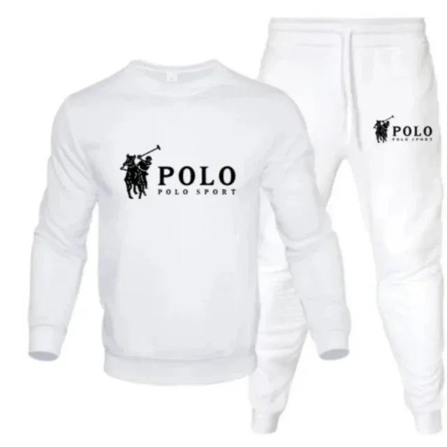 Men's autumn and winter set of round-neck sweatshirts and jogging pants, fashionable for autumn and winter, fitness and casual