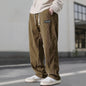 Herren-Cordhose mit geradem Bein, Kordelzug in der Taille, Taschen und Logo-Design – dehnbar, lässige Passform für den Alltag, Frühli