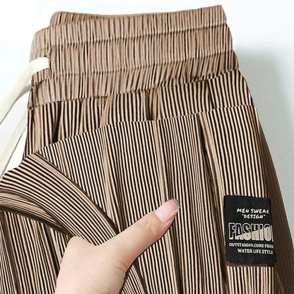 Men's Ice Silk Casual Pants – Loose Drapey Straight Leg