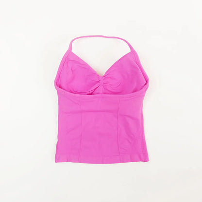 NCLAGEN Impact Longline Trägertop Sport Yoga Weste Damen Fitness Tank Top Gym Schöner offener Rücken BH Laufen Workout Neckholder