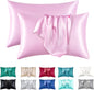 2pcs Satin Silk Pillowcase for Hair and Skin, Coral Pillow Cases Standard Size Set of   Super Soft Pillow Case