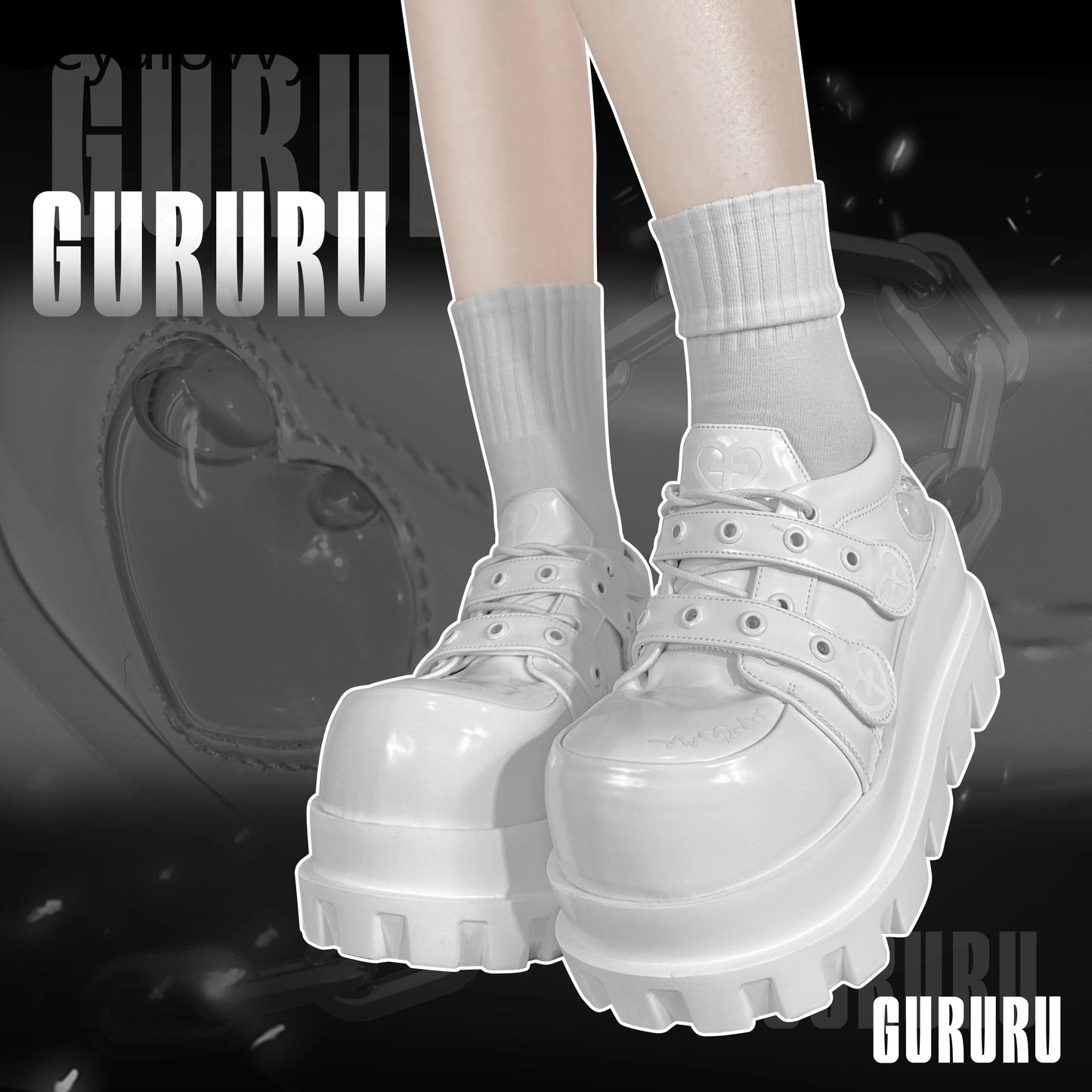 Original Punk Style Love Cross Macaron Subculture Platform Shoes Femme Spring Autumn 2025 New Elegant Casual Women's Pumps