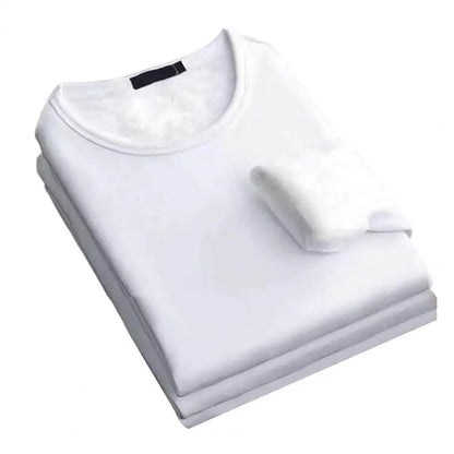 Winter Men Thickening Velvet Warm Tops Men's Long-sleeved Thermal Underwer Male Round Neck Fashion T-shirt