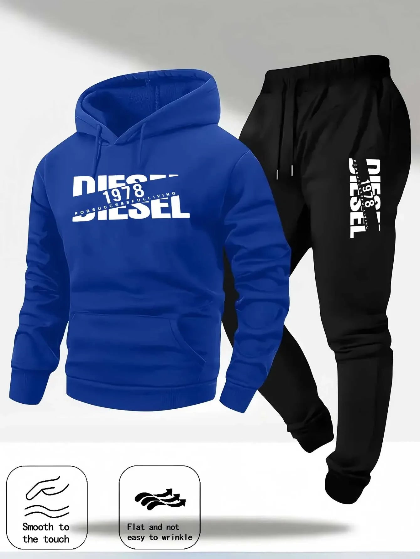 2025 Trendy Autumn and Winter New Hooded Tracksuit Fashionable Casual Sportswear Set, Two-Piece Set