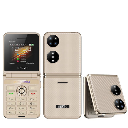 SERVO Pocket S1 Klapp-Handy 4 SIM Standby Anrufaufzeichnung Magische Stimme Kurzwahl Blacklist 2,4" Faltbare tragbare Handys
