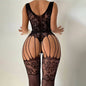 Sheer Teddy Jumpsuit | High Waist Long Sleeve Romper Women