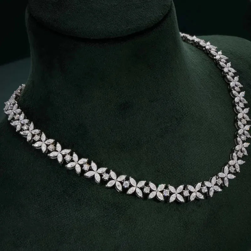 14K Gold 19.4Ctw Lab Grown Diamond Choker Necklace Designer Necklaces