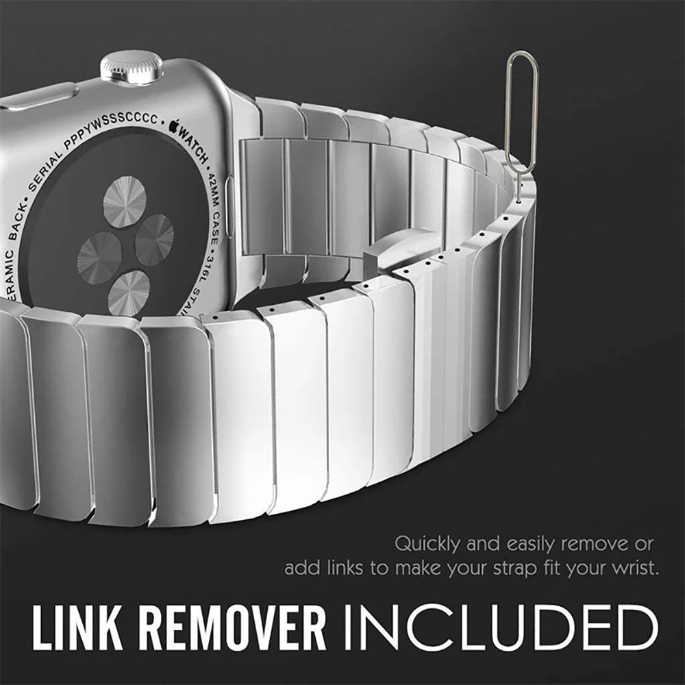 Luxuriöses Edelstahlarmband für Apple Watch Series 10 9 8 7 46mm 45mm 41mm Gliederarmband Iwatch Ultra 2 49mm IWatch Metallarmband