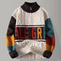 Herbst/Winter Modetrend Retro Sport Dicker Warmer Strickpullover Herren Locker Bequem Große Größe Hochwertiger Pullover