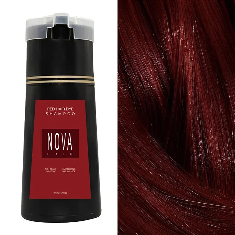 Nova Haarfärbemittel 3-in-1 Haarpflege Shampoo Natürliches Schnellweißhaar Gefärbtes Schwarzes Haarfärbemittel Dauerhafter Komfort Männer Frauen Haarpflege