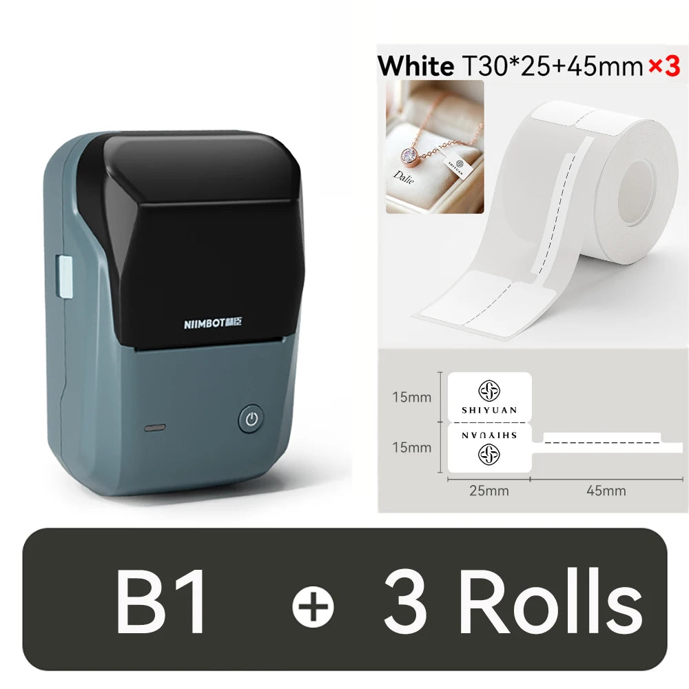 NIIMBOT B1 Portable Thermal Printer With Tapes 2 Inch Adhesive Label Printer Mini Bluetooth Sticker Maker Support Smartphones PC