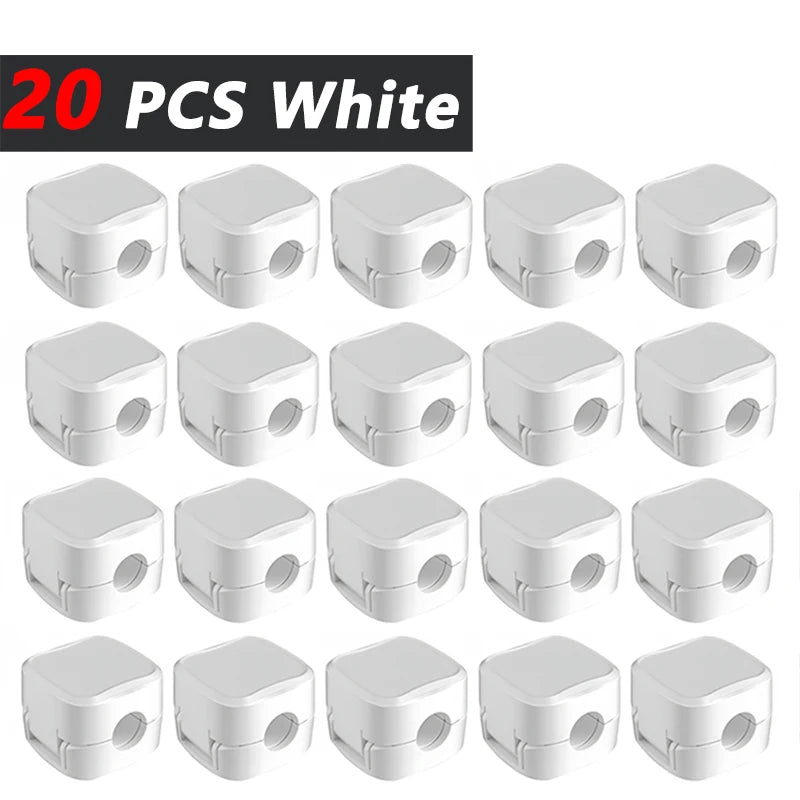 Strong Adhesive Cable Clips - Under Desk Cord Holder