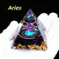 1 Stück Zwölf Tierkreiszeichen Pyramidenkristalle, Pyramidenornament Amethyst Kies Harz, Kristall Organit Pyramide, Festliche Geschenke