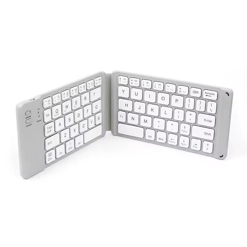 Foldable Bluetooth Keyboard with Leather Case Rechargeable