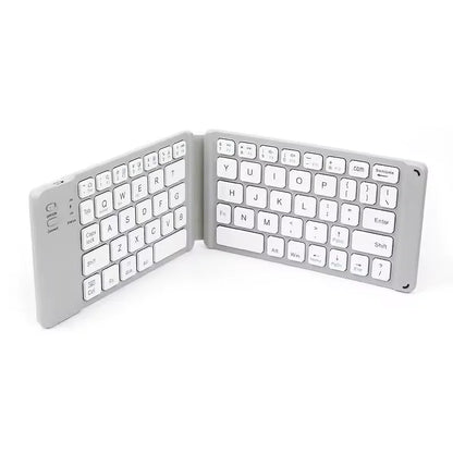 Foldable Bluetooth Keyboard with Leather Case Rechargeable