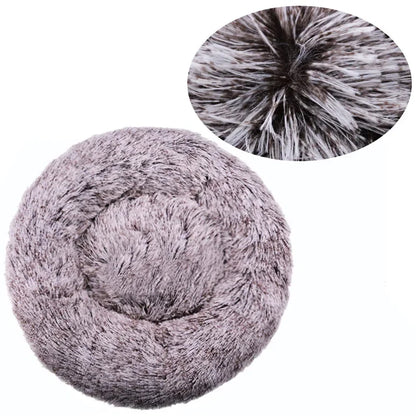 40-90cm Rundes Haustierbett für große Hunde Super Weiches Katzenbett Langes Plüsch Hundebett für mittlere Hunde Winter Warmes Schlafplatz