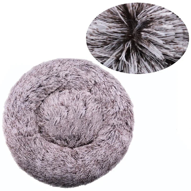 40-90cm Rundes Haustierbett für große Hunde Super Weiches Katzenbett Langes Plüsch Hundebett für mittlere Hunde Winter Warmes Schlafplatz