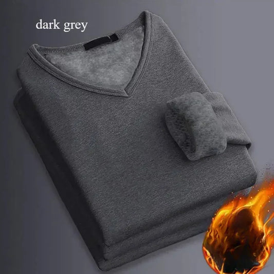 Men's Winter Thermal Underwear Velvet Slim Bottoming Shirt