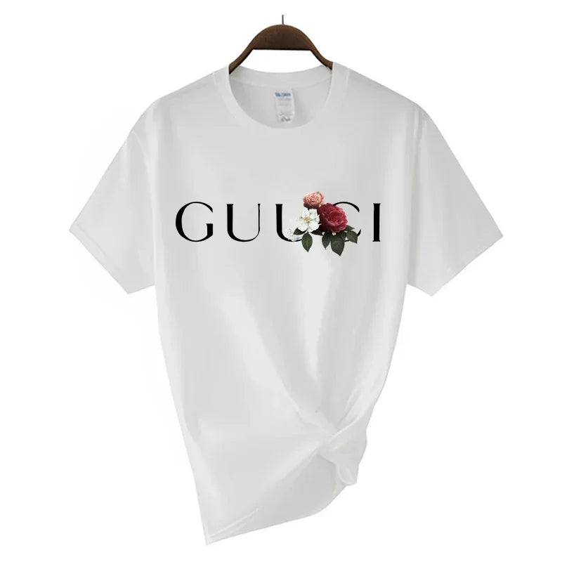 Hochwertiges Damen-T-Shirt mit Buchstaben-Print, lässige Bluse, Oberteile, Sommer, klassischer Stil, Kurzarm, Damen, Harajuku, Y2K-Tee