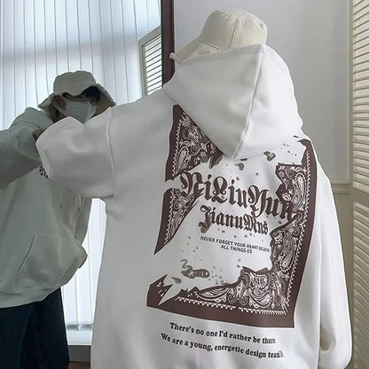 【M-8XL】American Retro Kreativer Poker-Karten-Print Hoodie für Herren Mode Trendige Street Loose Oversized Jacke für Herren