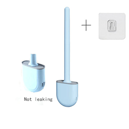 Wall Hanging Silicone Toilet Brush with Holder