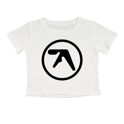 Punk Aphex Twin Print Oversize Hip Hop Women Crop Top Tee