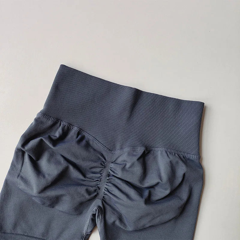Damen-Sporthose mit Pfirsich-Po-Lifting, hoher Taille und Taillenstraffung, schlankmachende Laufhose, schnell trocknend, dreiviertel-enge Hose