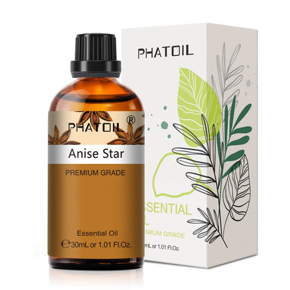 PHATOIL 1 Stk. Ätherisches Aromatherapieöl 30ml Zitrone Eukalyptus Lavendel Bergamotte Jasmin Wacholder Rose Vanille Ätherisches Aromaöl