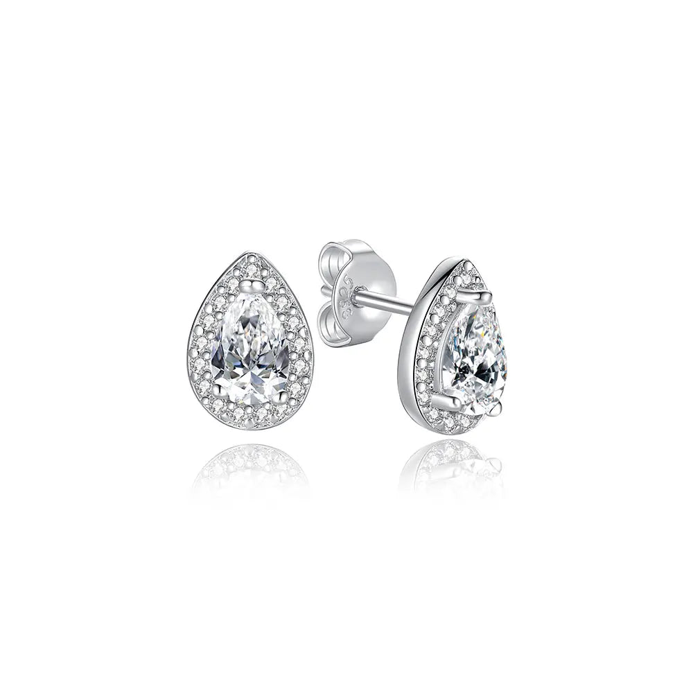 Original 925 Sterling Silber Ohrringe 2025 Stecker Creolen Kristall Ohrringe für Damen Roségold Krone Herz Unendlichkeit Biene Ohrring Schmuck