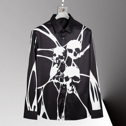 Teglex Men's Slim Lapel Long Sleeve Shirt 6XL