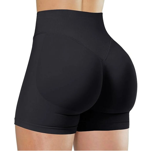 Women's High Waist Yoga Shorts Running Fitness Solid Color