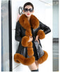 Women Faux Fur Fox Mid Length Coats Jackets Thick Warm Coat Y2k Streetwear Jacket Elegant Work Outerwear Autumn Winter 2025