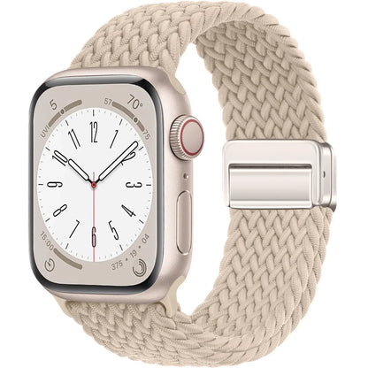 Geflochtenes Armband für Apple Watch 44mm 40mm 45mm 49mm 41mm 38mm Schnallenarmband iWatch Series SE 7 3 6 8 9 Ultra 2 Magnetisches Armband