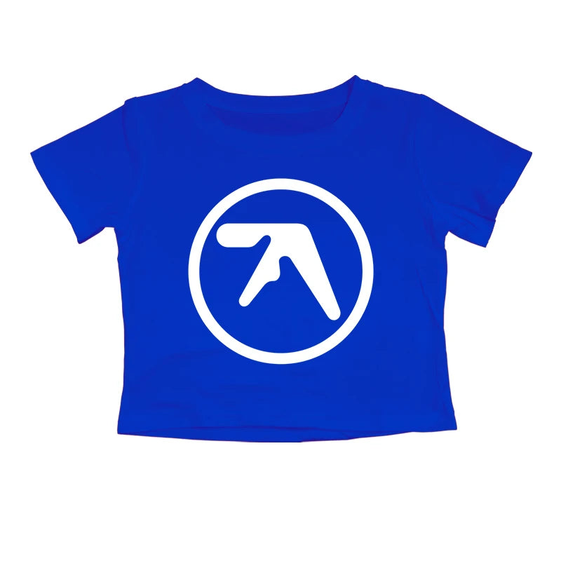 Punk Aphex Twin Print Oversize Hip Hop Women Crop Top Tee