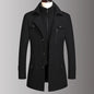 Herren-Doppelkragen-Wollmantel Mode Schicker Herbst-Winter-Business-Stil Hochwertiger Wollmantel für Herren mittleren Alters