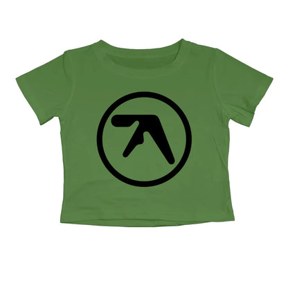 Punk Aphex Twin Print Oversize Hip Hop Women Crop Top Tee