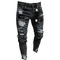 2024 Men Jeans Solid Pockets Stretch Denim Straight Pants Spring Summer Business Casual Trousers Daily Streetwear Men's Clothing