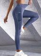Neue High-Waist-Damen-Leggings Stretch-Yoga-Hosen Strumpfhosen mit Taschen Push-Up-Fitness-Lauf-Sportbekleidung Unifarbene Hosen