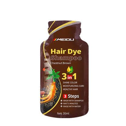 30ml Hair Dye Shampoo 3in1 Darkening Hairs Instant Gray To Black Polygonum Multiflorum Natural Coloing Cover for Women