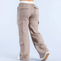 Men's Casual Pants Multiple Pockets American Style Work Pants Women Low Waist Belted Straight Leg Wide Leg Pants
